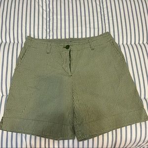 TALBOTS green checked shorts 98% cotton 2% Lycra
spandex